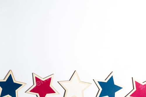 Preview: Usa Holiday Decorations On A White Background Flat Lay