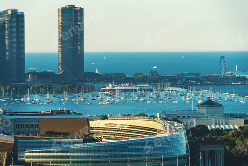 Preview: Boats In The Chicago Harbor On Lake Michigan