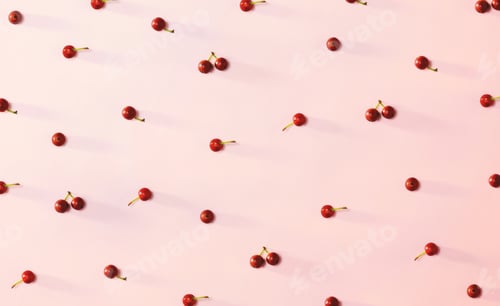Preview: Collection Of Small Red Berries - Flat Lay
