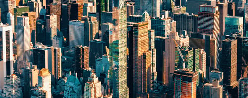 Vista previa: Aerial View Of The Skyscrapers Of Midtown Manhattan New York City