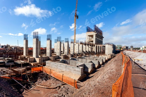 Preview: Large Construction, Bridges, Buildings, Industry Execution Of The Foundation And Concreting.