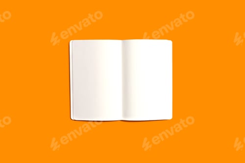 Preview: Blank White Notebook From Above - Flat Lay