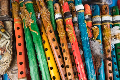 Preview: Colorful Indigenous Flutes In Ecuador