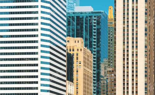 Preview: Chicago Skyline Skyscrapers Close Up Background Buildings