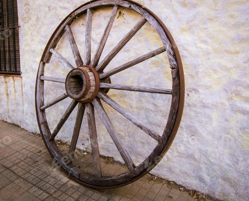 Preview: Wagon Wheel Against A Wall