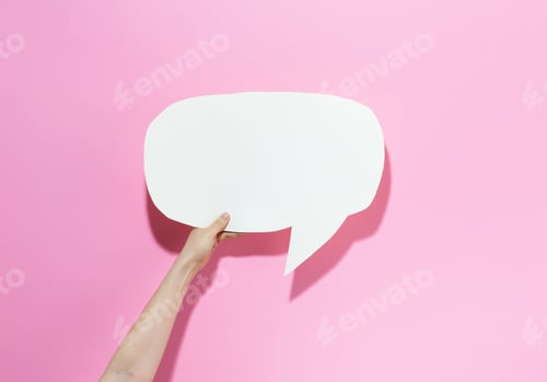 Preview: Speech Bubble On A Bright Pink Background