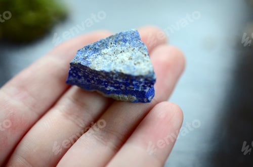 Preview: Bright Blue Rough Lapis Lazuli, Beautiful Coloring. Bright Photo Taken On A Macro Lens Of Raw Lapis
