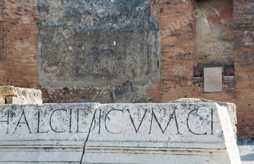 Preview: Latin Script On Ancient Stone Wall In Pompeii