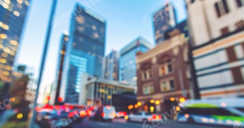 Preview: Defocused Blurred View Of Skyscrapers In Los Angeles, Ca