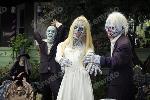 Preview: Several Zombies Used For Halloween Decorations.