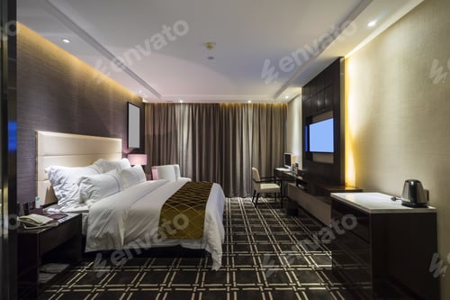 Preview: Luxury Hotel Bedroom With Nice Decoration