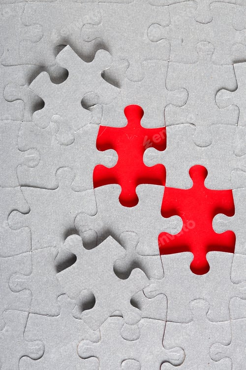Preview: Grey Jigsaw Puzzle Texture With Missing Pieces