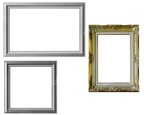 Preview: Picture Frame In Silver And Gold Isolated On White Background