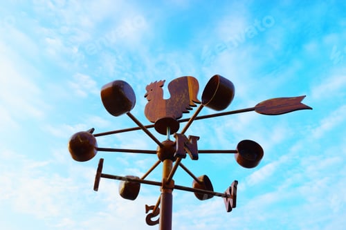 Preview: Chicken Wind Vane With Compass And Sky