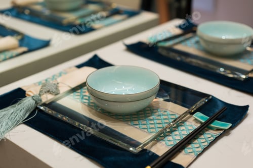 Preview: The Nice Tableware On Dining Table