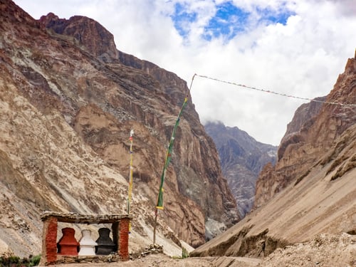 Preview: Small Stupas Outside Lamayuru Monastery, A Tibetan Buddhist Monastery In North India