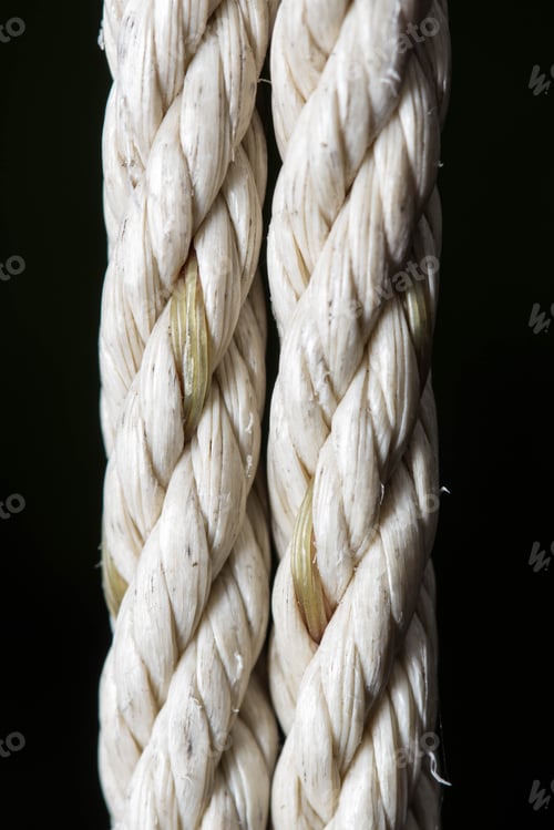 Preview: Ship Ropes With Knot Isolated On Black Background