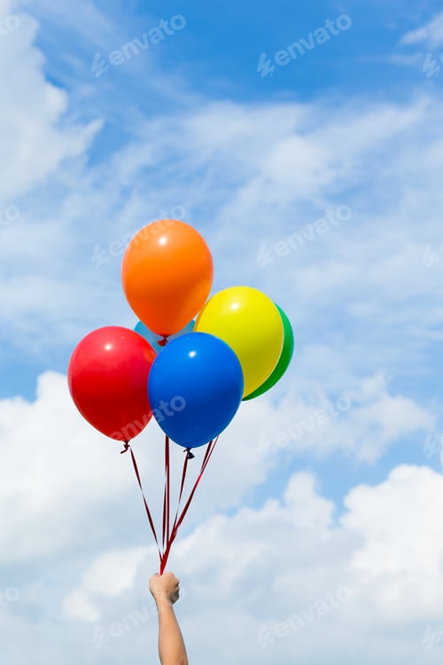 Preview: Colorful Balloons With Blue Sky
