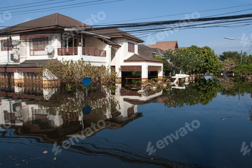 Preview: Street Under Flood Waters, Bangkok, Thailand.