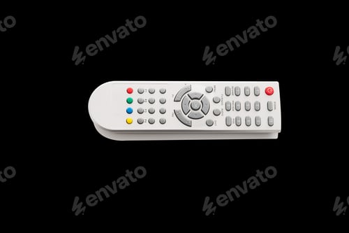 Preview: Tv Remote Control Isolated On Black Background