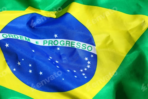 Preview: Waving Fabric Brazil Flag