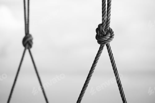Preview: The Pattern Of Old Rope And Sky. Black And White Tone.