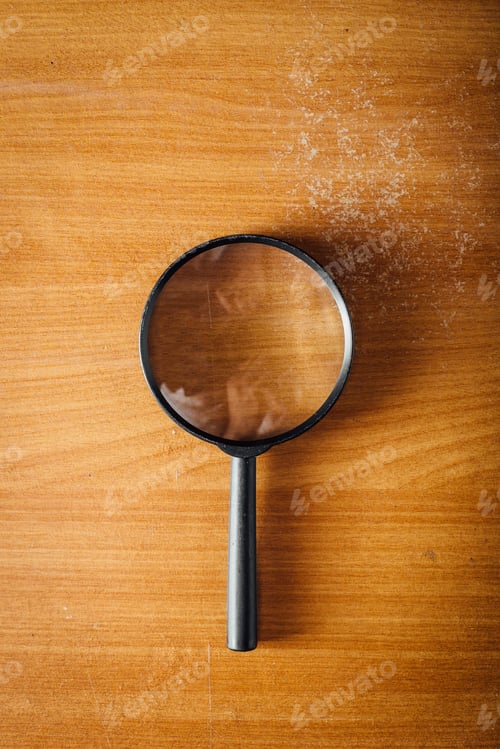 Preview: Magnifying Glass On Wooden Table