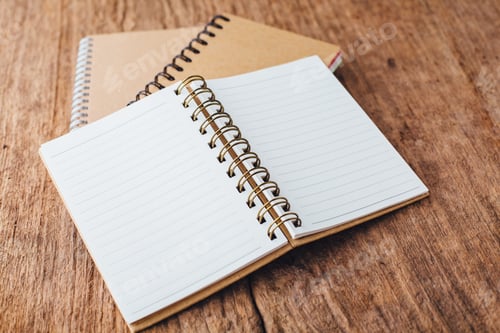 Preview: Note Book On Wooden Background