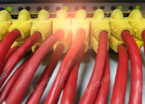 Preview: Network Cables Connected In Network Switches