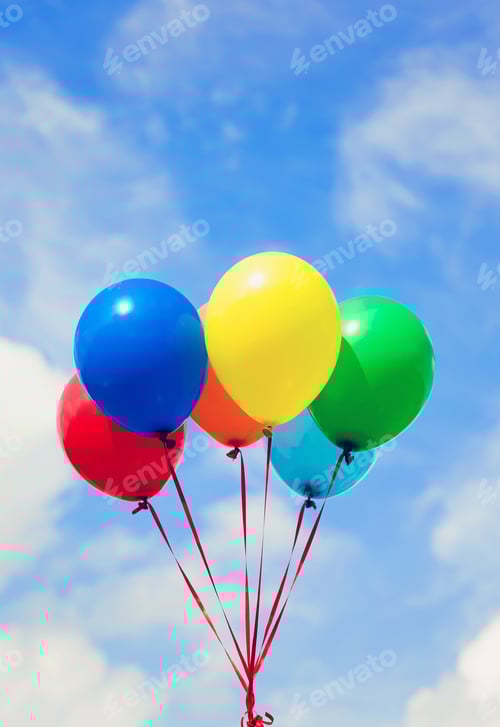 Preview: Colorful Balloons With Sunshine