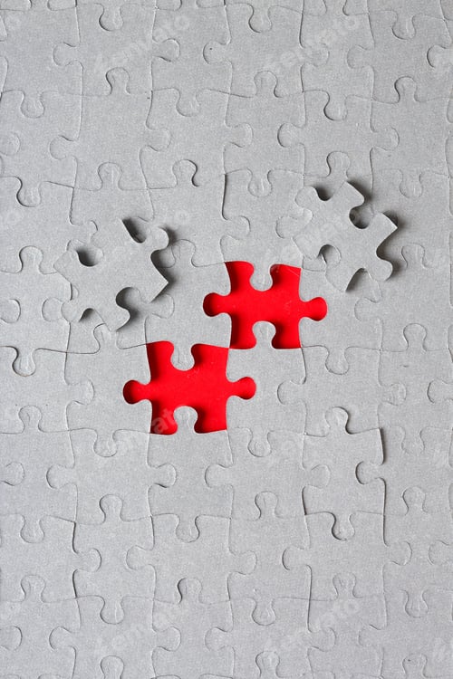 Preview: Grey Jigsaw Puzzle Texture With Missing Pieces
