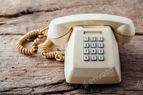 Preview: Vintage Phone On Wooden Table