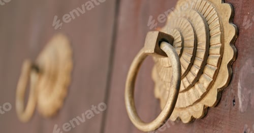 Preview: Traditional Chinese Temple Wooden Door Handle