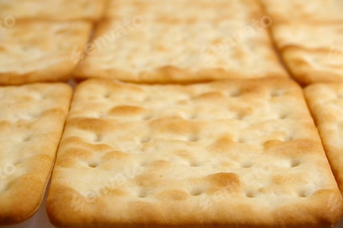 Preview: Brown Dry Cracker Biscuit Over White Background