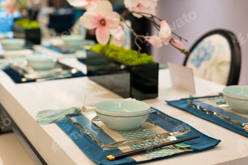 Preview: The Nice Tableware On Dining Table