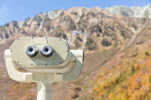Preview: Coin Operated Binocular Viewer For Tourist With The Background Of Landscape