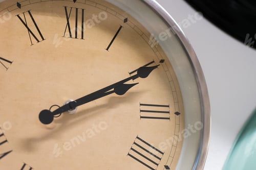 Preview: Close Up On Clock Hanging On The Wall
