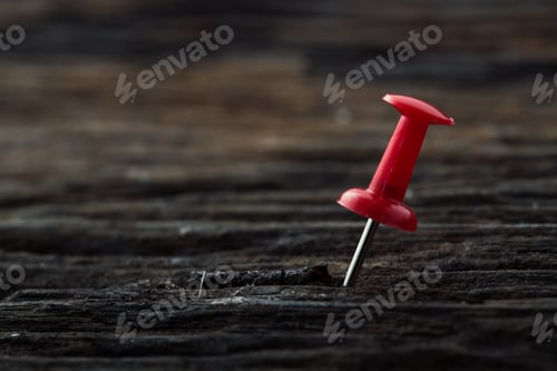 Preview: Pin On Wooden Table Background