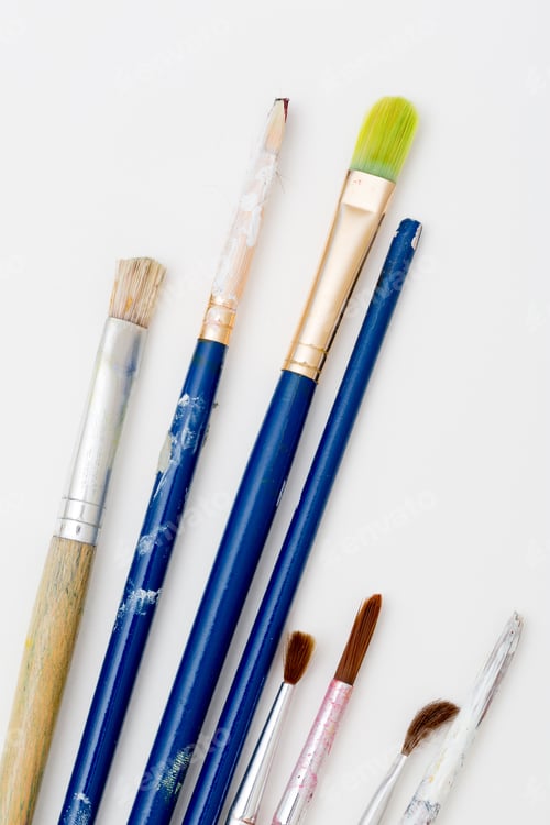 Preview: Paint Brushes On Art Water Color Paper