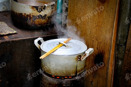 Preview: Still Life Photography Of Pots And Side Cooking Utensils Along The Streets Of Hanoi Vietnam That