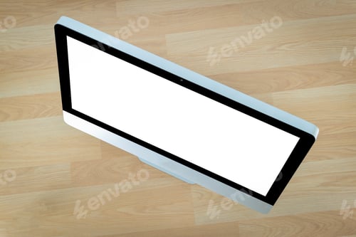 Preview: Computer On Wood Table
