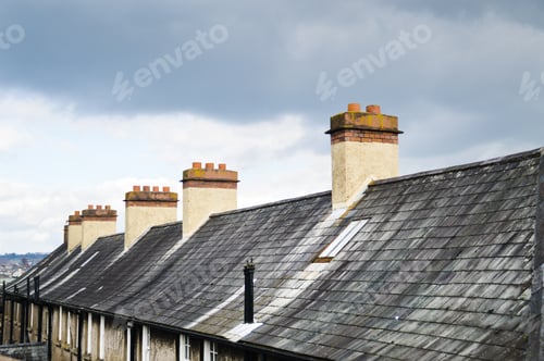 Preview: Rows Of Roofs And Chimneys In Cork City, Ireland