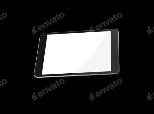 Preview: Tablet Computer Isolated On Black Background