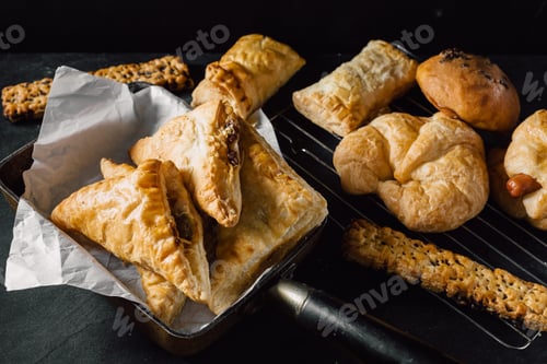 Preview: Chicken Pie On The Black Table