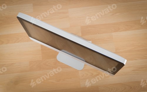 Preview: Computer On Wood Table