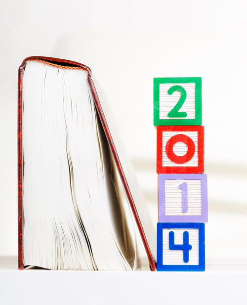 Preview: Alphabet Block With 2014 Besides Book