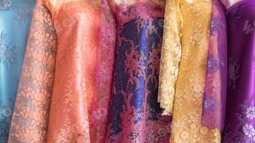 Preview: Local Fabric Is Sold Along The Street, Thailand.