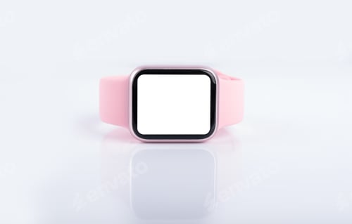 Preview: Pink Smart Watch On White Background
