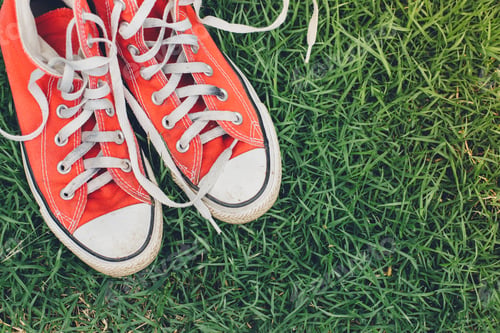 Preview: Red Sneakers On Grass