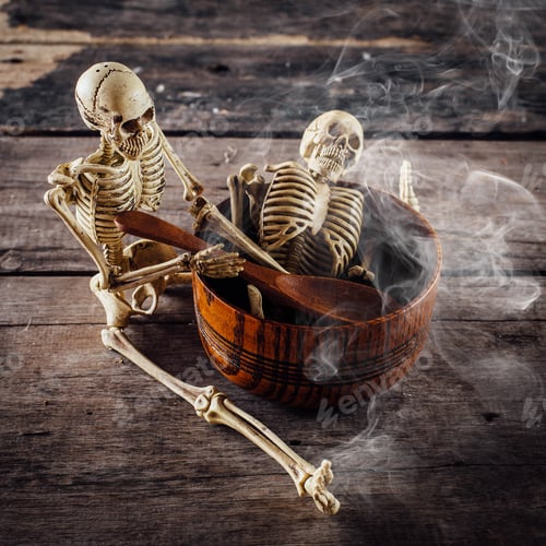 Preview: Still Life Of Model Skeleton With Smoke